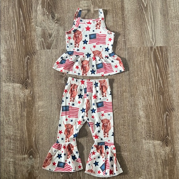 Other - Americana NWOT Peplum Set 100% Cotton size 90/3T